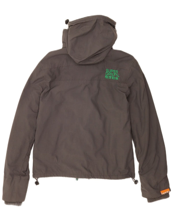 Giacca a vento con cappuccio da donna Superdry UK 10 Small Nylon grigio