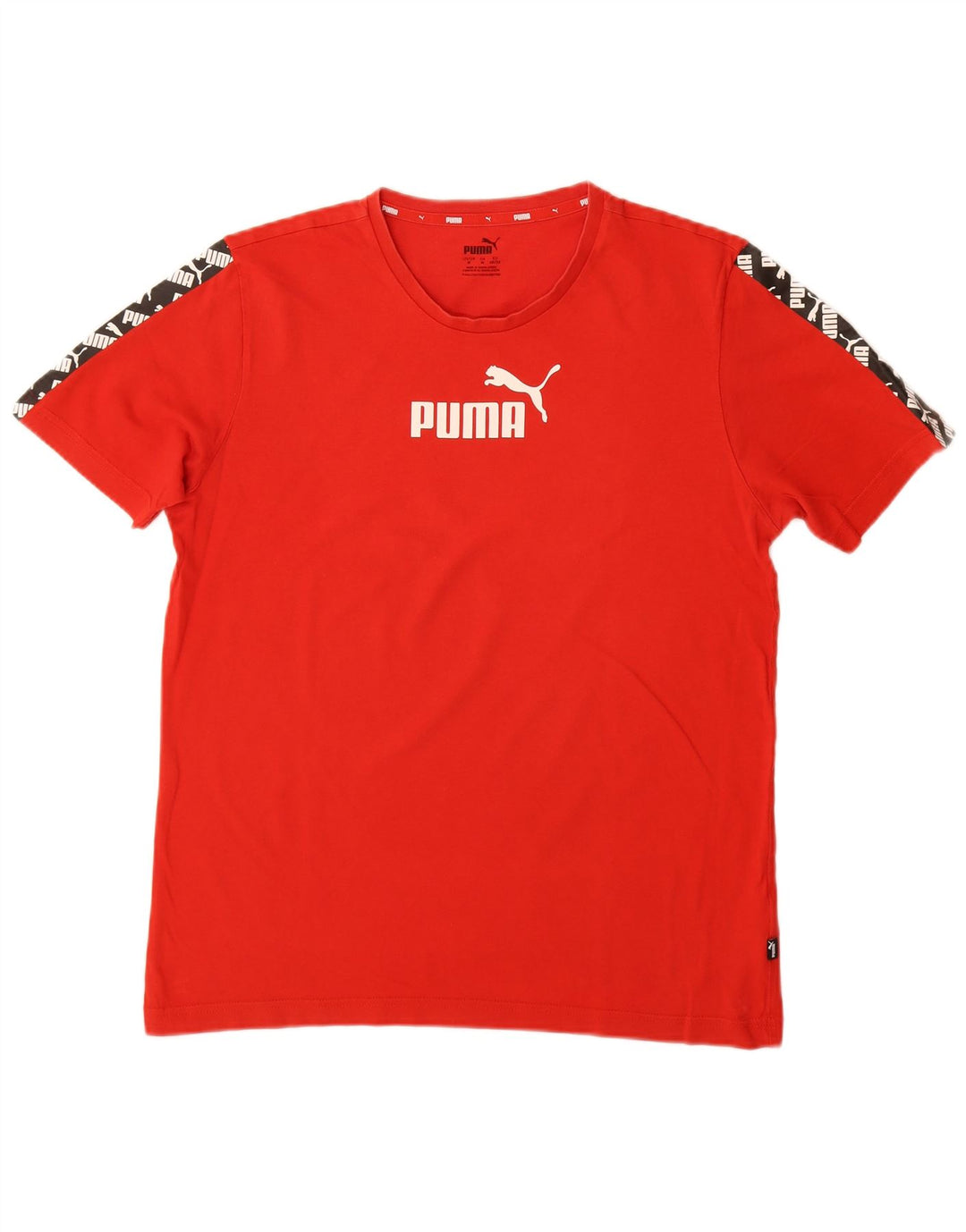 T-shirt grafica da uomo PUMA Top in cotone color block rosso medio