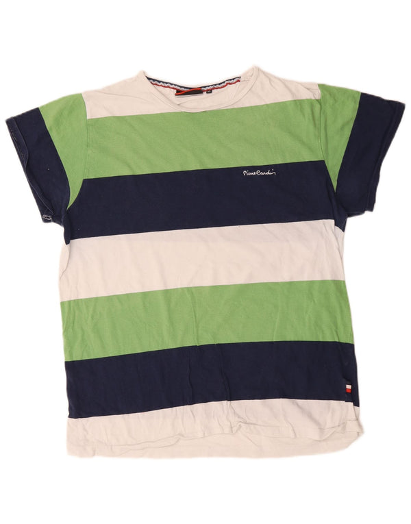 T-shirt da uomo Pierre Cardin Top XL in cotone a righe multicolore