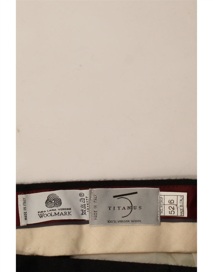 Pantaloni da abito da uomo con pegging Titanus IT 52 XL W36 L29 Lana vergine grigia