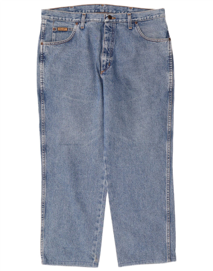 WRANGLER Mens Straight Jeans W38 L28 Blue Cotton