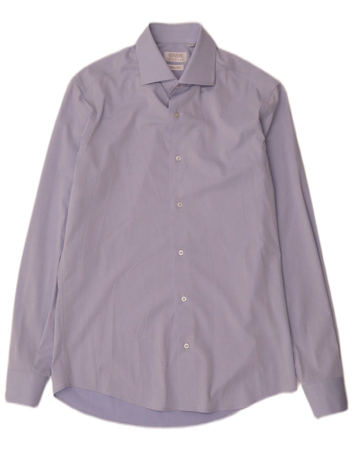 Camicia da uomo slim fit Coveri taglia 38 15 microfibre blu medio