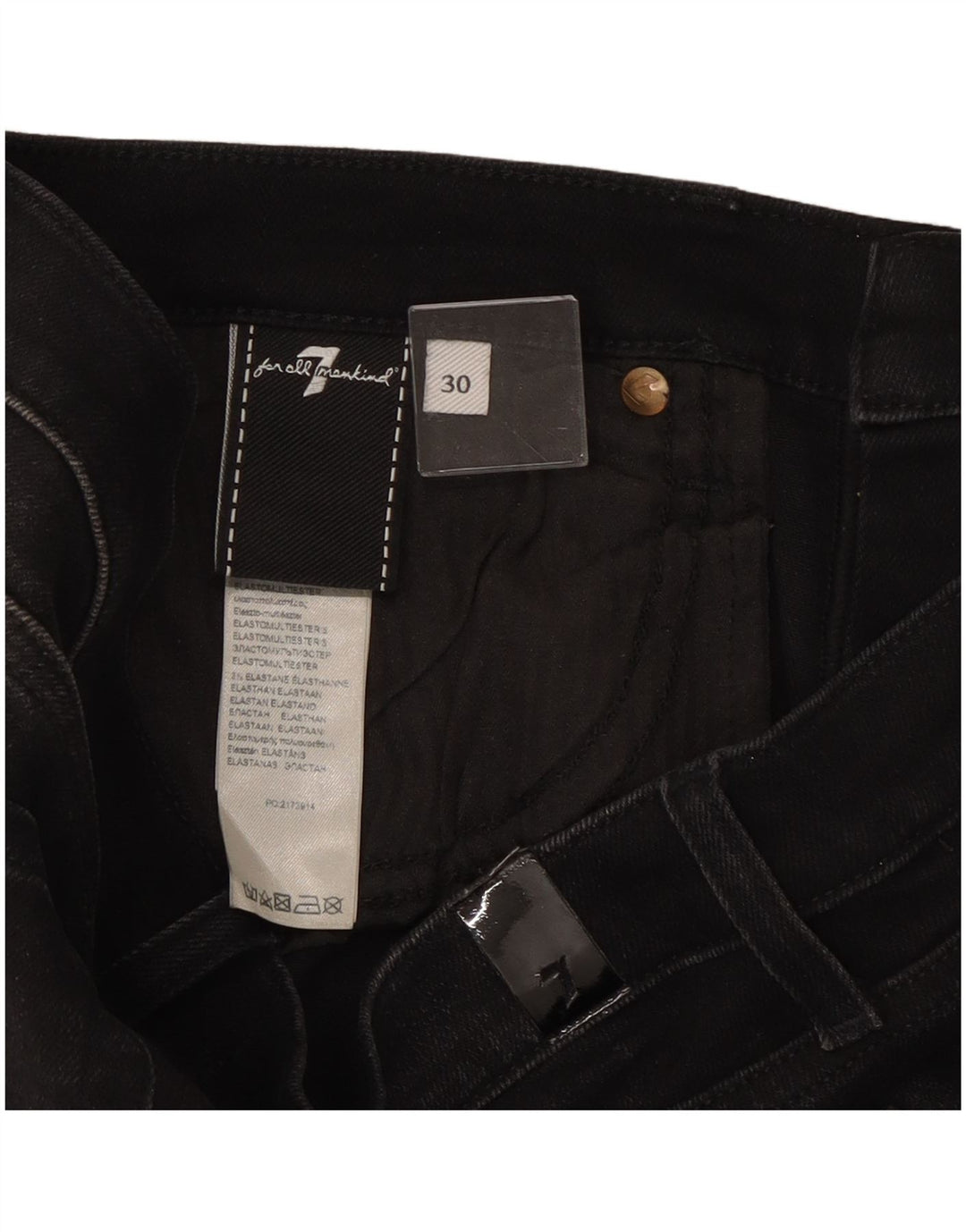 Jeans slim da donna 7 For All Mankind W30 L27 cotone nero