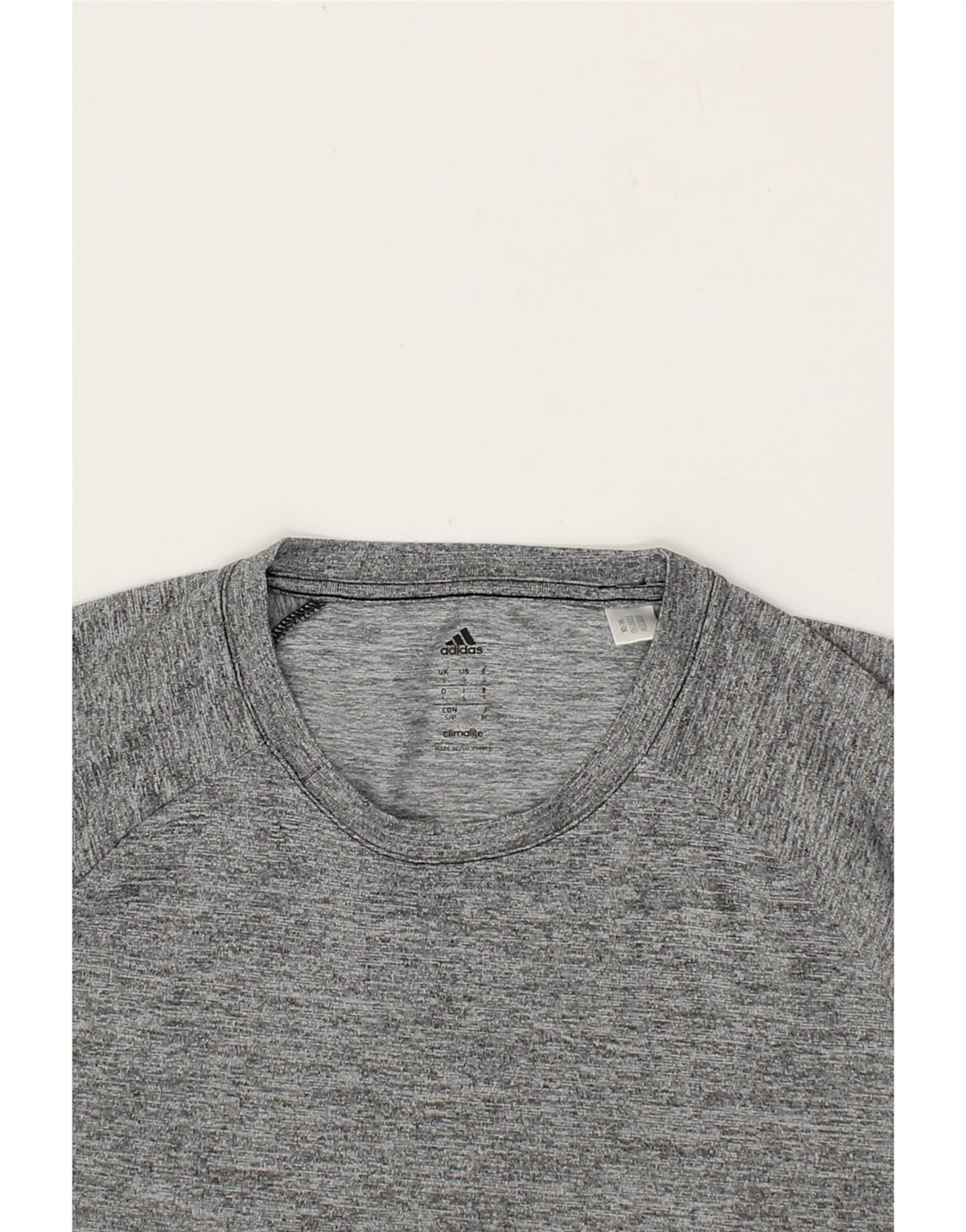 ADIDAS Mens T-Shirt Top Small Grey Flecked Polyester Vintage Adidas and Second-Hand Adidas from Messina Hembry 