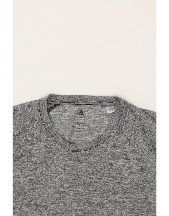 ADIDAS Mens T-Shirt Top Small Grey Flecked Polyester Vintage Adidas and Second-Hand Adidas from Messina Hembry 