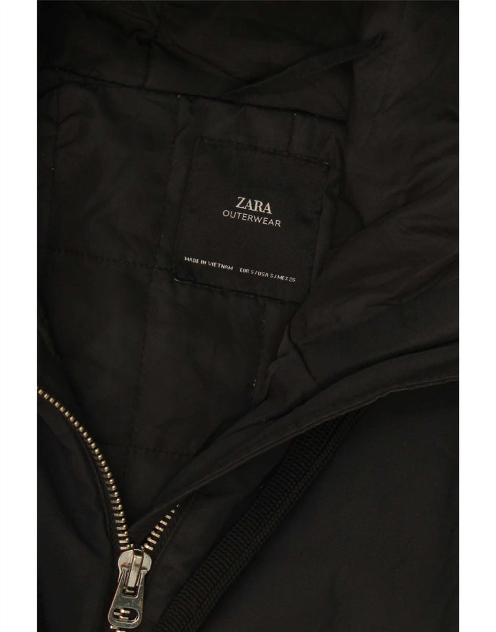Giacca imbottita oversize con cappuccio da donna Zara UK 10 piccola nera