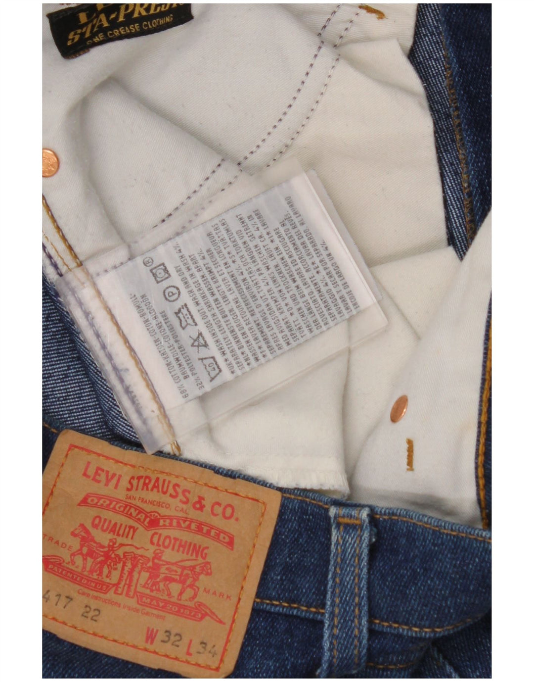 LEVI'S Jeans da uomo 417 Bootcut W32 L34 Cotone blu