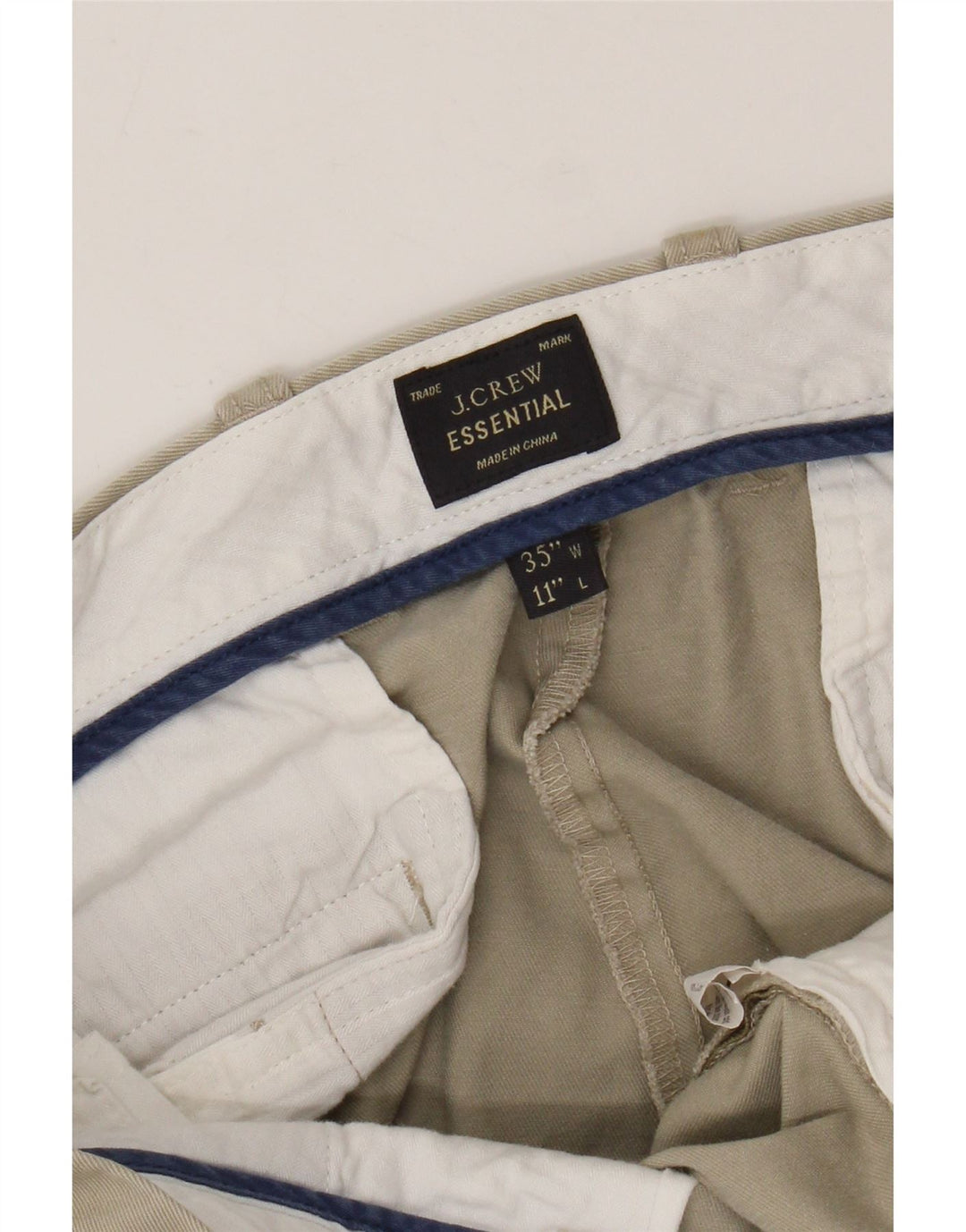 Pantaloncini chino da uomo J. CREW W35 grandi in cotone beige