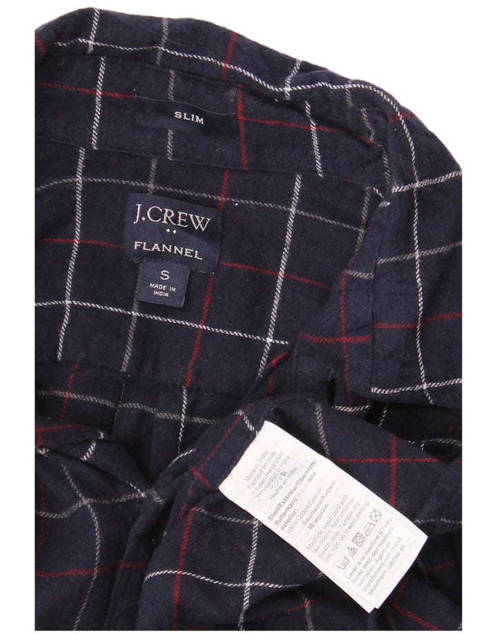 J. CREW Camicia da uomo slim fit in flanella piccola in cotone a quadri blu navy