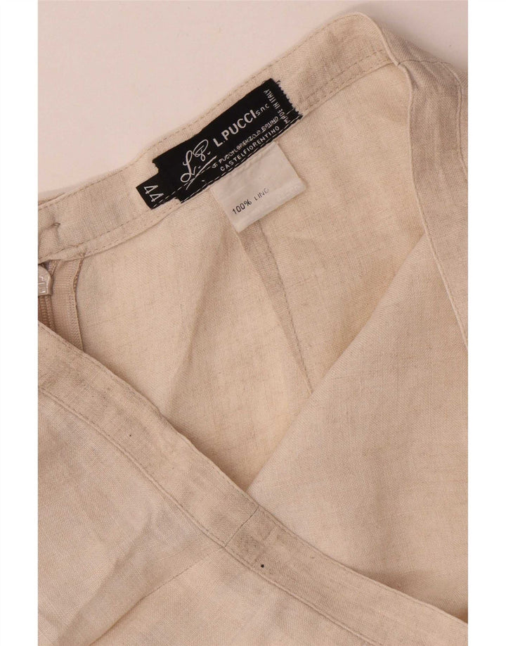 Gonna Longuette Donna L.Pucci IT 44 Media W28 Lino Beige
