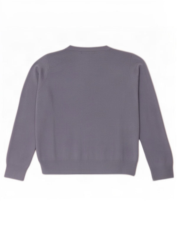 Maglione maglione girocollo da donna Marks & Spencer UK 14 grande acrilico viola