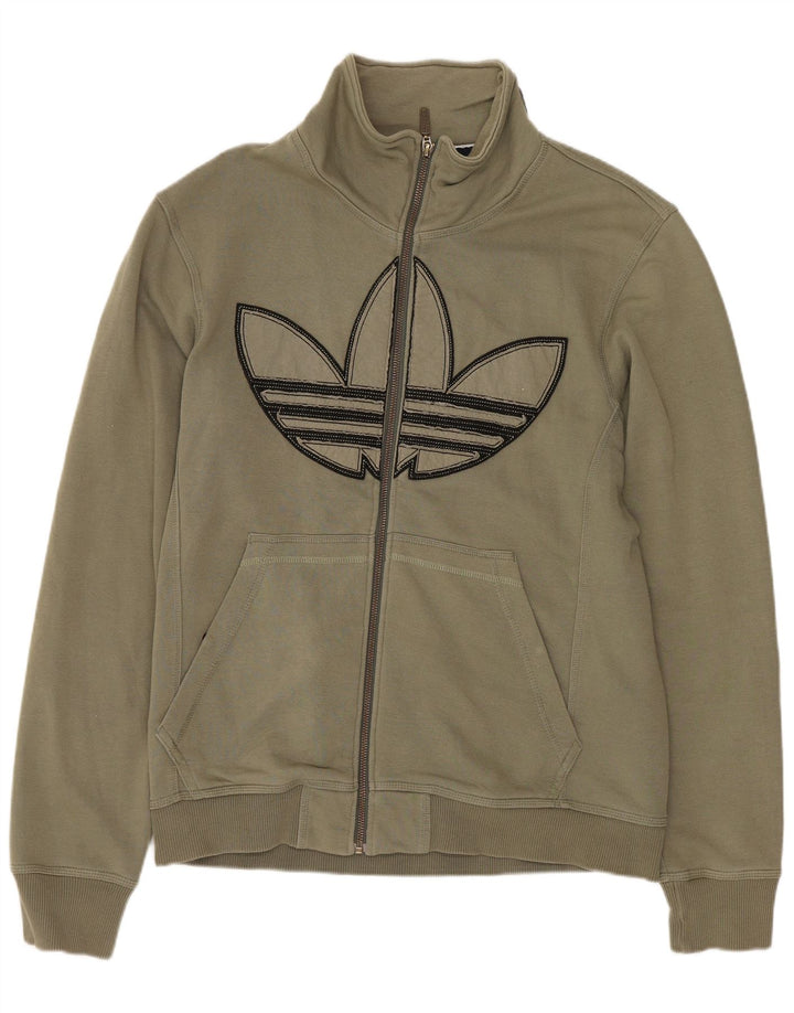ADIDAS Giacca da tuta grafica da donna UK 16 Large Khaki