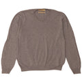 Maglione da uomo con scollo a V Marks & Spencer in cotone grigio medio