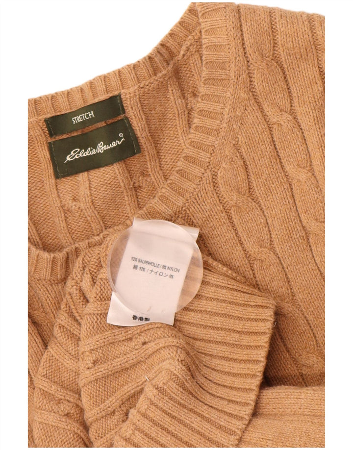 Maglione cardigan da donna EDDIE BAUER UK 12 Cotone beige medio