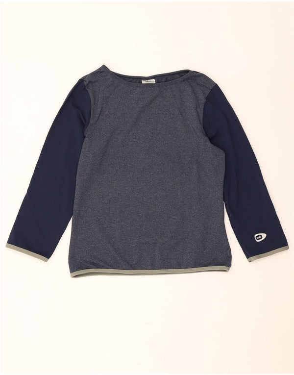 Top Nike da donna a manica lunga US 4/6 Small in nylon color block blu navy