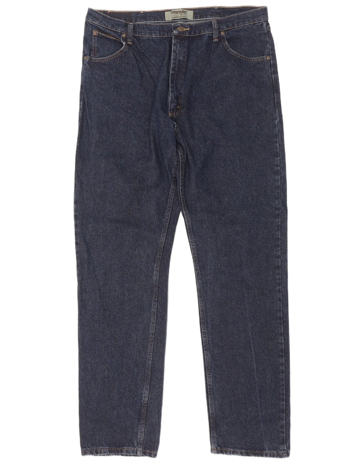Jeans dritti da uomo Wrangler W40 L36 cotone blu navy