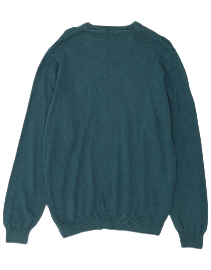 Maglione maglione girocollo da uomo Marks & Spencer vestibilità regolare grande cotone blu