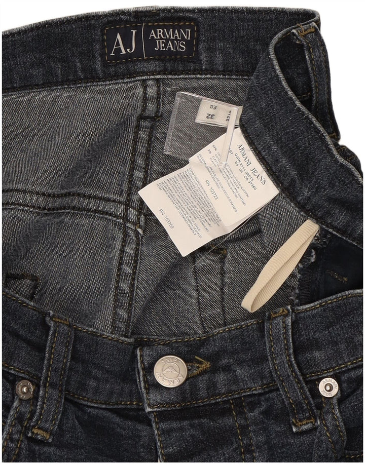 ARMANI Womens Straight Jeans W32 L30 Navy Blue Cotton