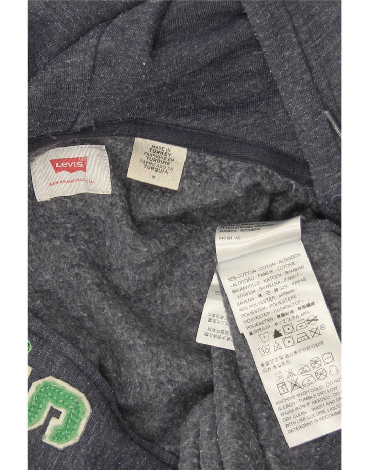 Maglione con cappuccio e zip grafica da uomo Levi's in cotone blu navy medio