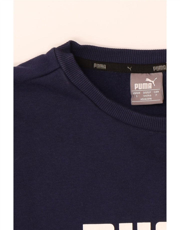 PUMA Mens Graphic Sweatshirt Jumper Small Navy Blue