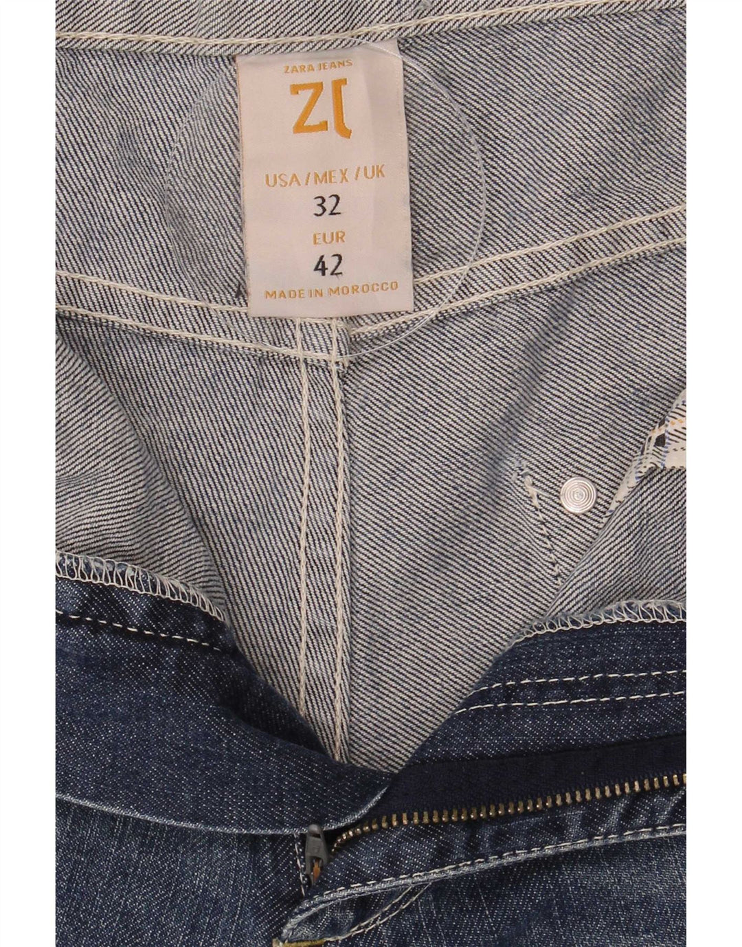Pantaloncini di jeans da uomo Zara EU 42 Large W32 Blu navy