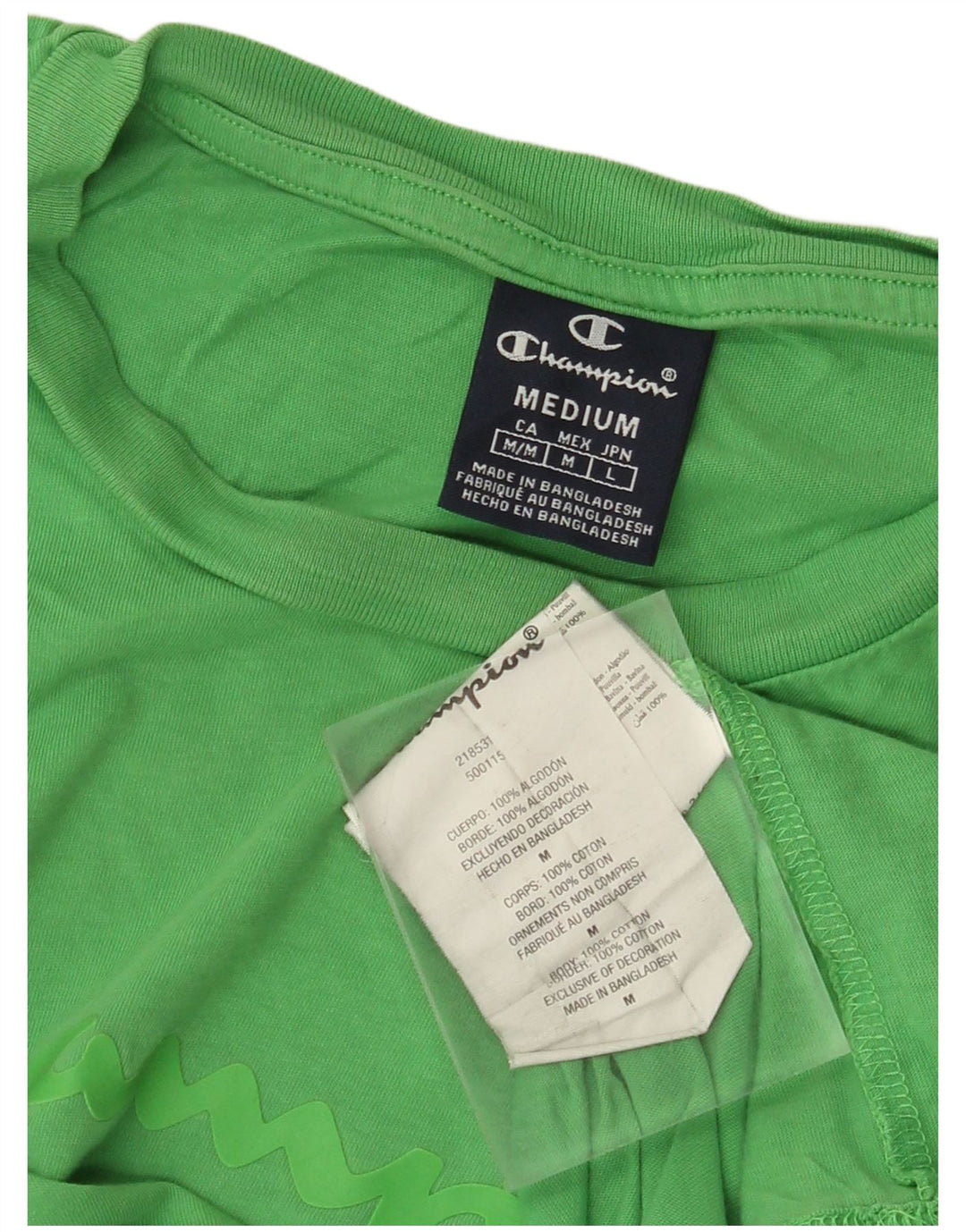 T-shirt grafica da uomo CHAMPION Top in cotone verde medio