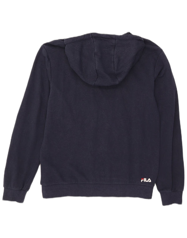 Maglia con cappuccio da uomo Fila UK 38/40 cotone color block medio blu navy