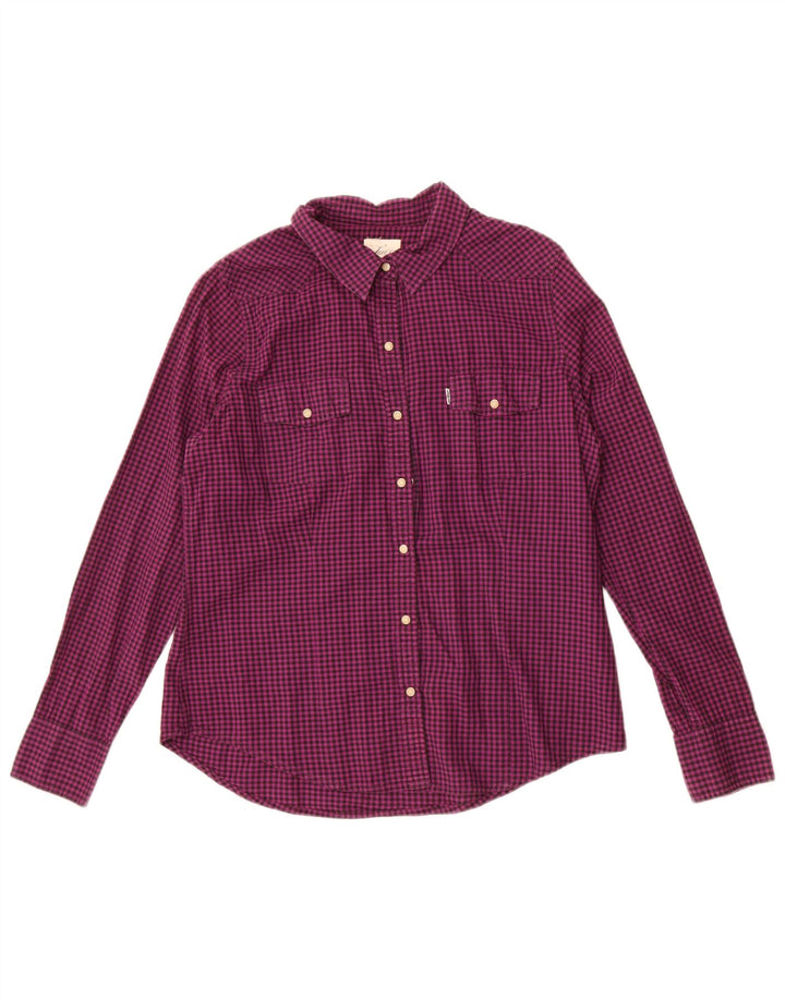 Camicia da donna Levi's UK 16 Large Viola in cotone a quadretti