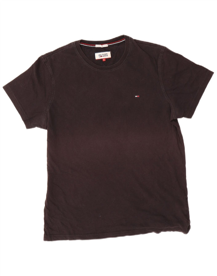 T-shirt da uomo Tommy Hilfiger Top grande in cotone nero