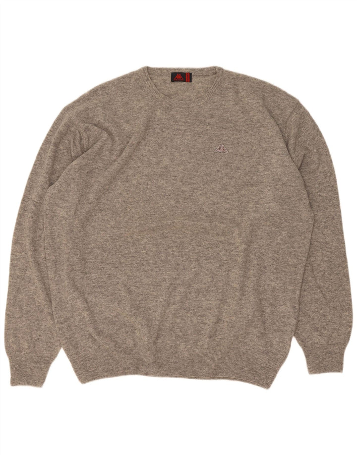 Maglione maglione girocollo da uomo Kappa 3XL grigio lana d'agnello