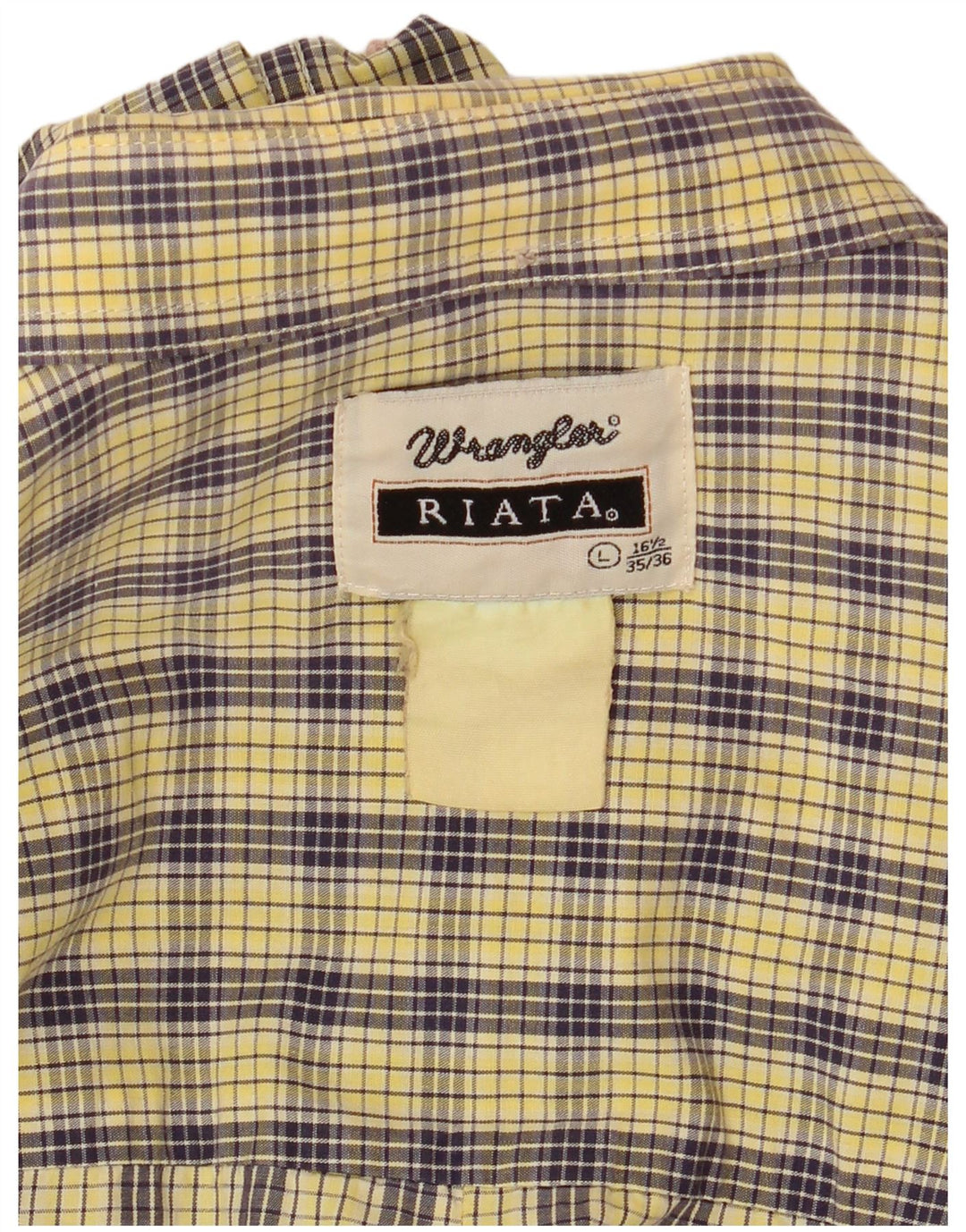 Camicia Riata da uomo Wrangler taglia 16 1/2 grande quadri gialli