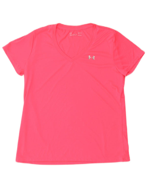 Maglietta da donna UNDER ARMOUR Heat Gear Top UK 16 Large Rosa