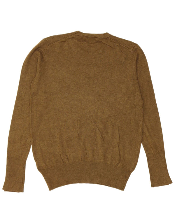 Maglione maglione girocollo da donna Zara UK 14 grande viscosa kaki