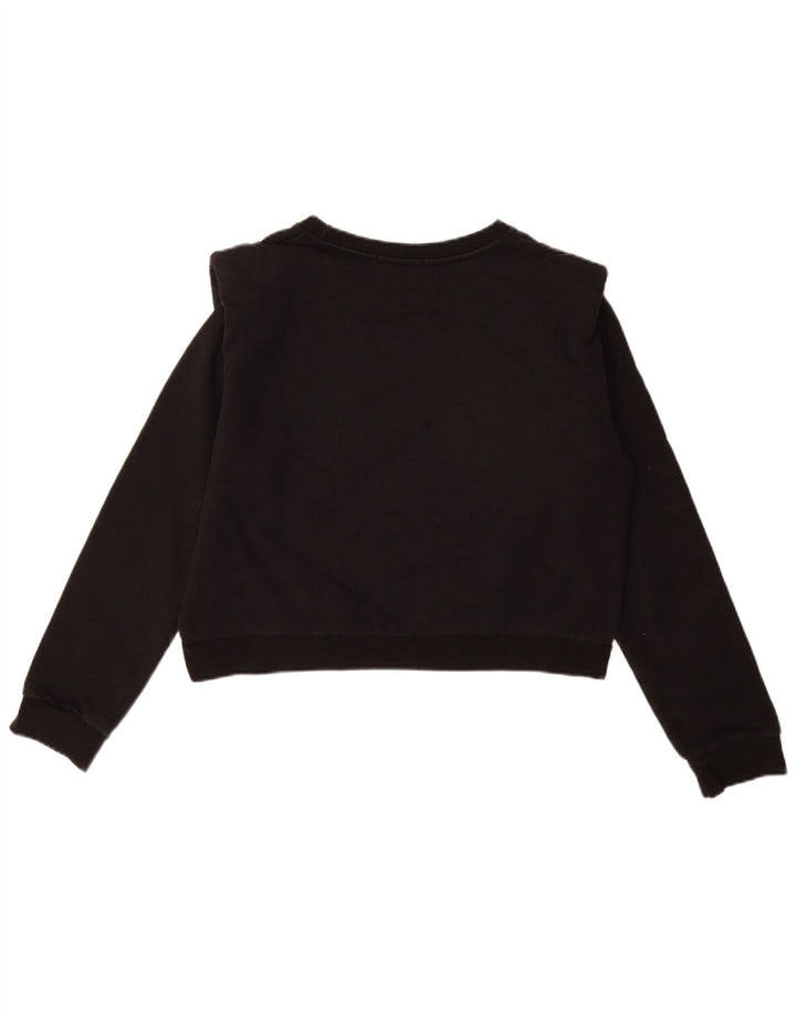 Felpa grafica corta da donna Gaelle, maglione, UK 14, grande, nera