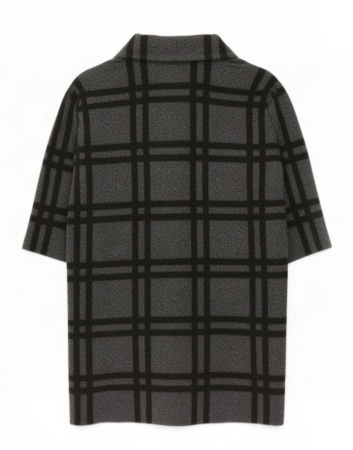 Cappotto oversize da donna Zara UK 16 Grande poliestere a quadri grigi
