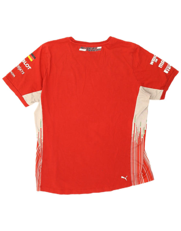T-shirt grafica Puma da uomo Ferrari Top XL in cotone rosso