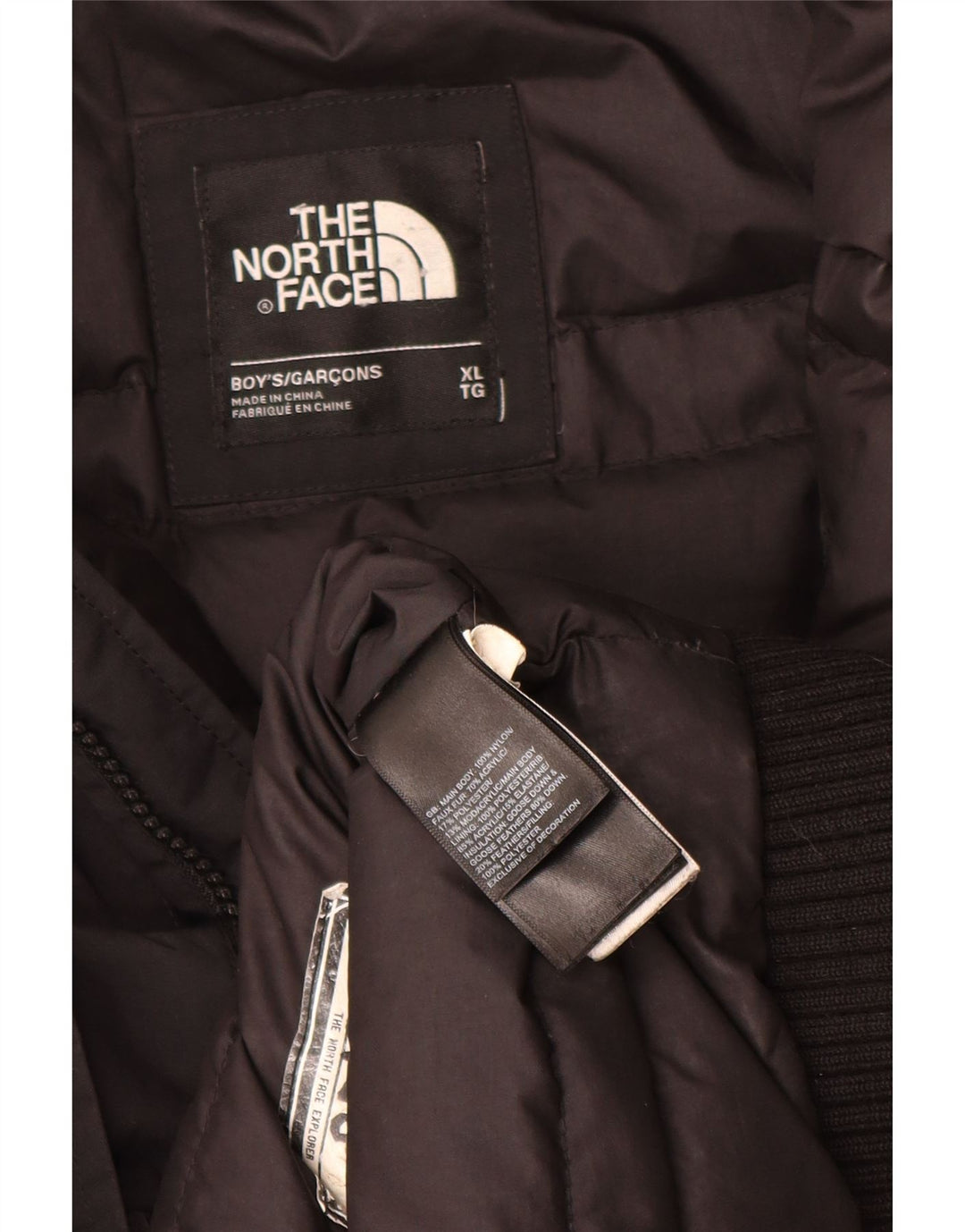Giacca imbottita con cappuccio The North Face da ragazzo 14-15 anni XL poliestere nero