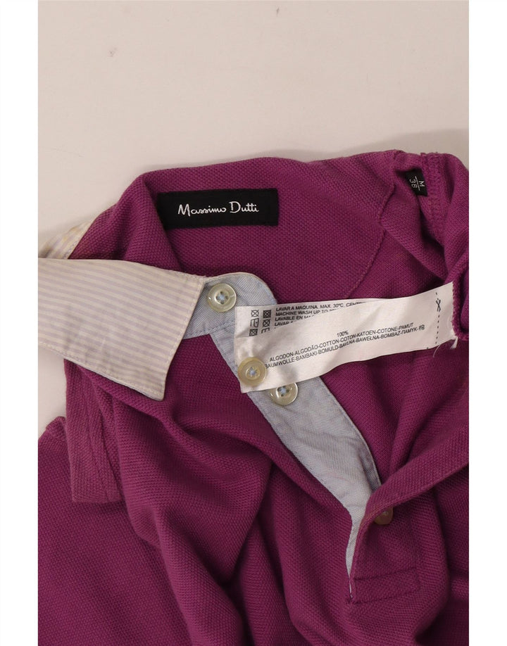 Polo da uomo Massimo Dutti in cotone color block rosa medio