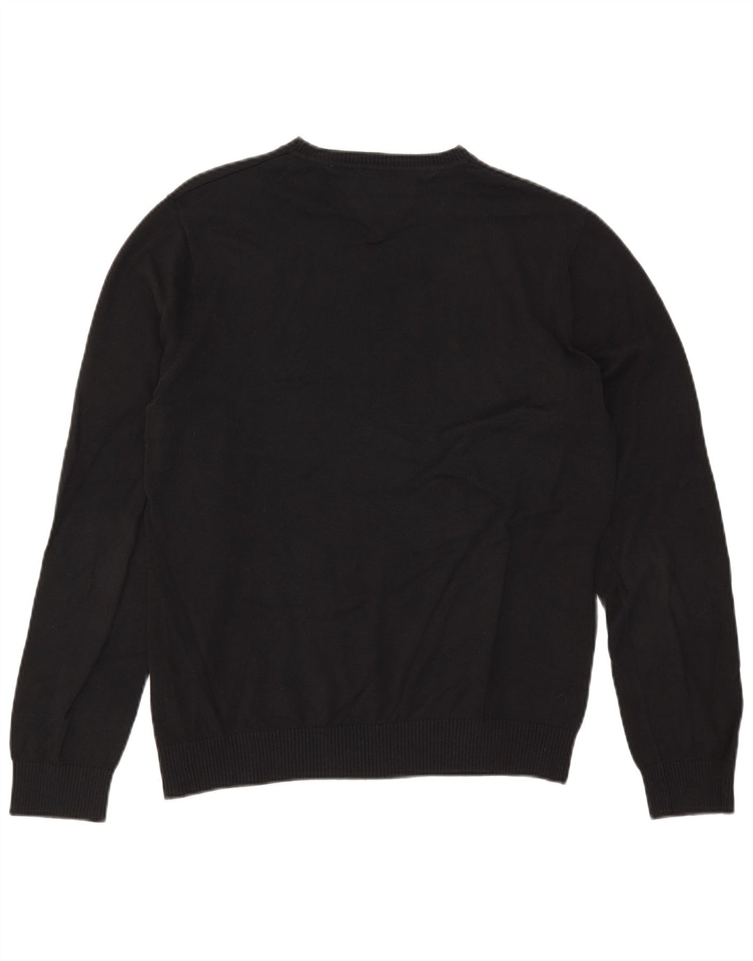 Maglione maglione con scollo a V da uomo Tommy Hilfiger cotone nero medio