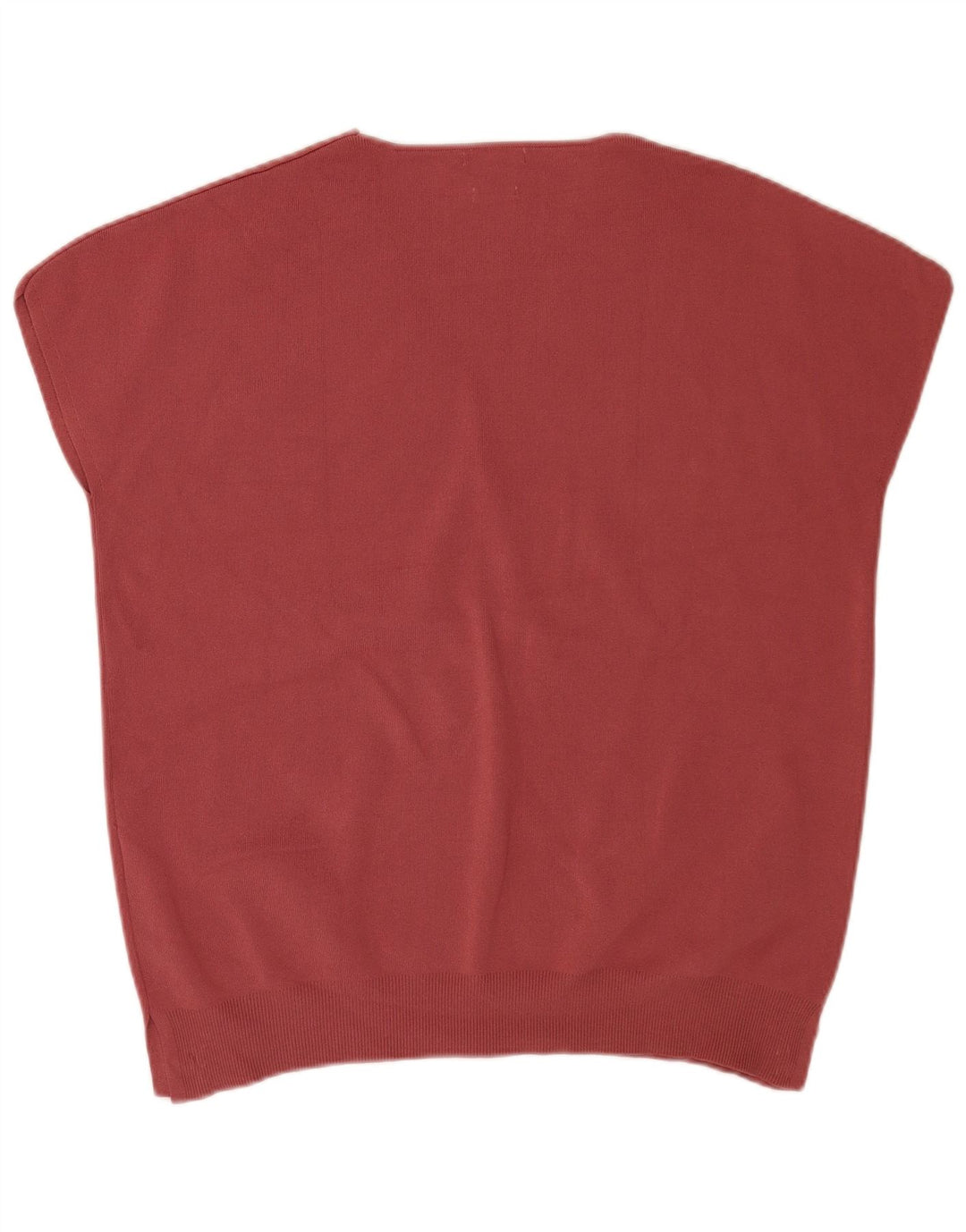 Massimo Dutti Maglione da uomo a maniche corte con scollo a V Borgogna medio