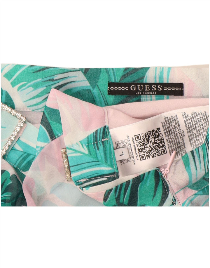 GUESS Gonna a trapezio da donna UK 12 Media W28 Poliestere floreale blu