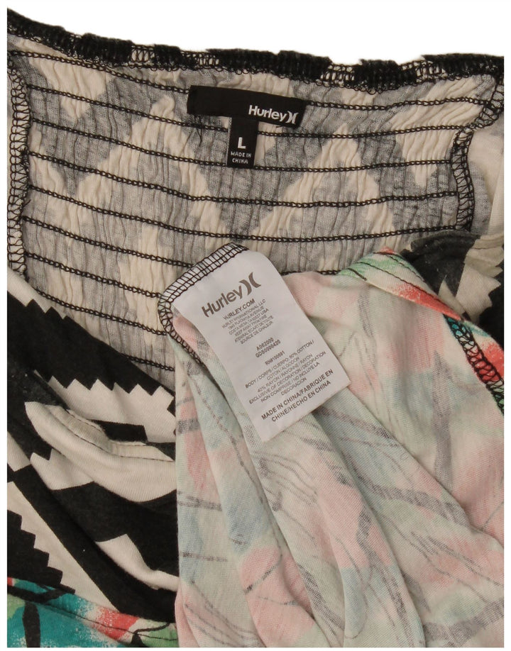 Abito senza spalline da donna Hurley UK 14 Grande cotone geometrico multicolore