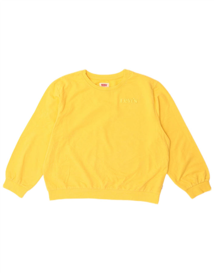 LEVI'S Girls Sweatshirt Jumper 13-14 Years Yellow Cotton