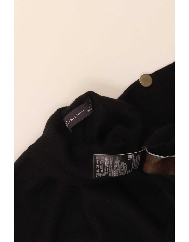 Maglione maglione a collo alto da donna Marks & Spencer UK 12 medio nero