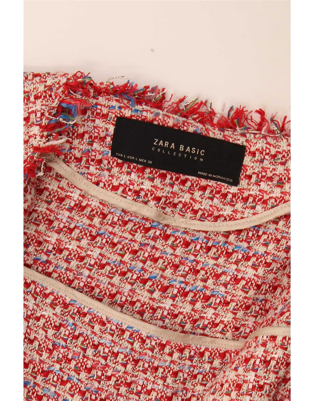 Giacca Bolero aperto da donna Zara UK 16 grande rosso screziato