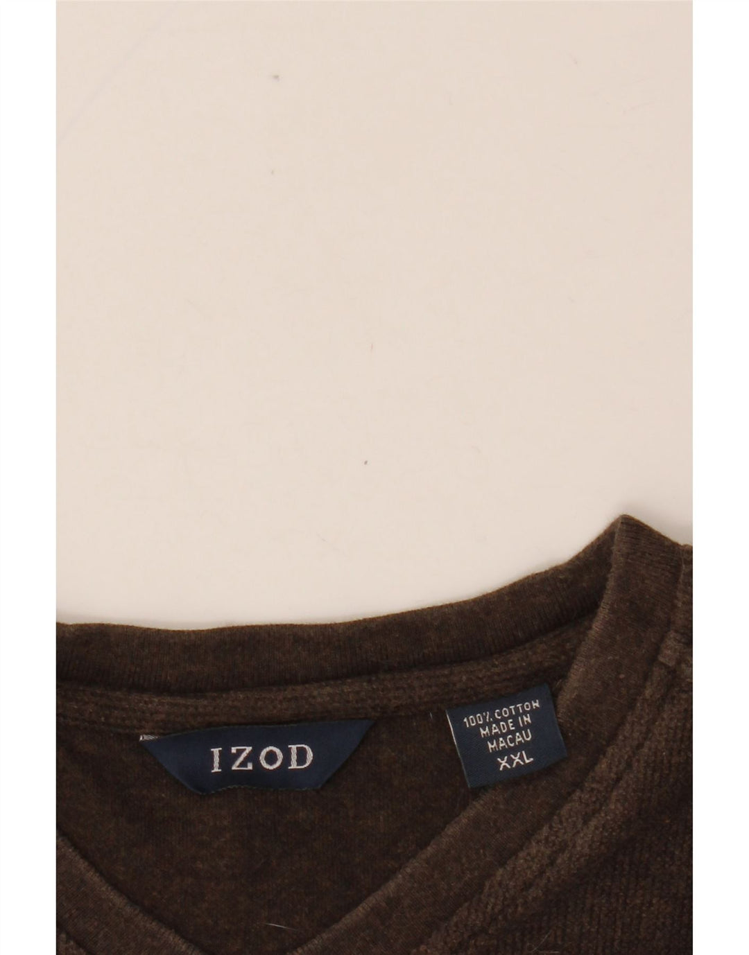 Top IZOD da uomo a maniche lunghe 2XL in cotone color block marrone