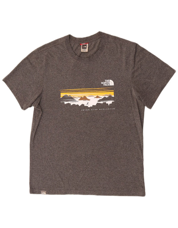 T-shirt grafica da uomo The North Face Top in cotone chiazzato grigio medio