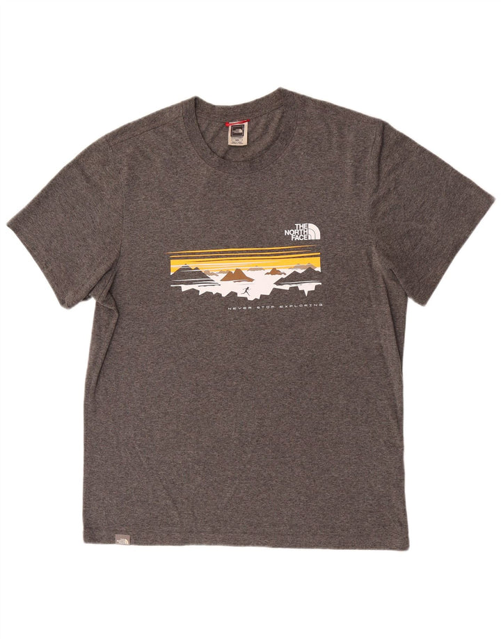 T-shirt grafica da uomo The North Face Top in cotone chiazzato grigio medio
