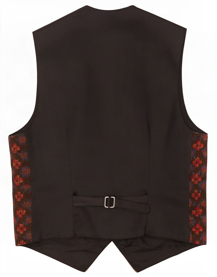Gilet da uomo vintage marrone medio geometrico