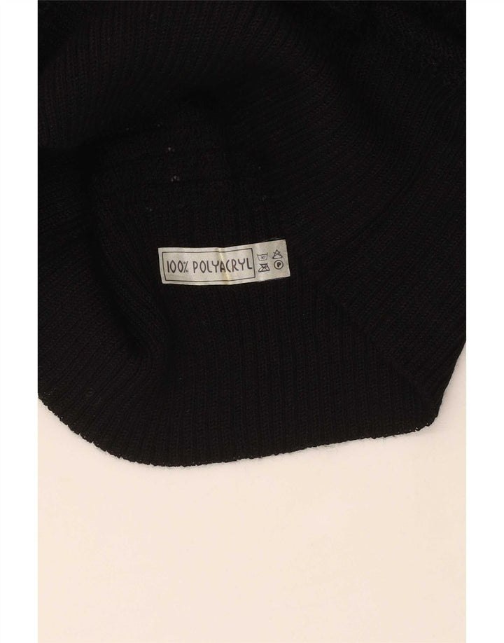 Canottiera vintage da donna UK 14 grande nera in poliacrilico